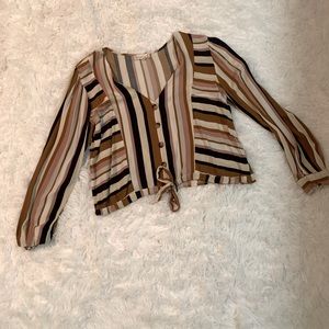Cute, fun, and flirty Altar’d State blouse, Large! Multicolored Vertical Stripes